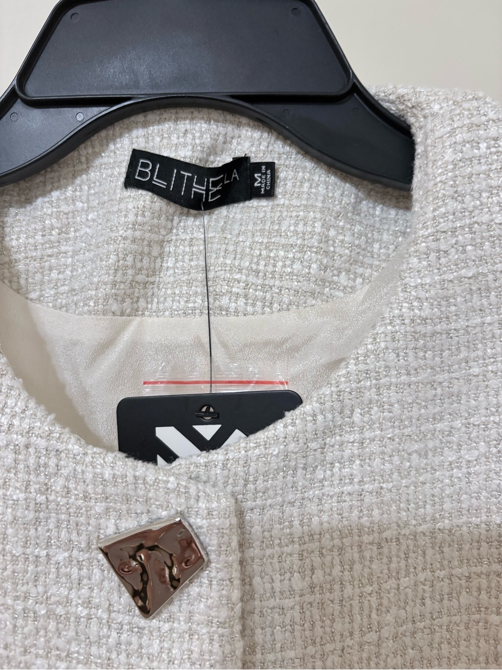 Blithe Women's Cream Tweed Button Jacket - Picture 3 of 3
